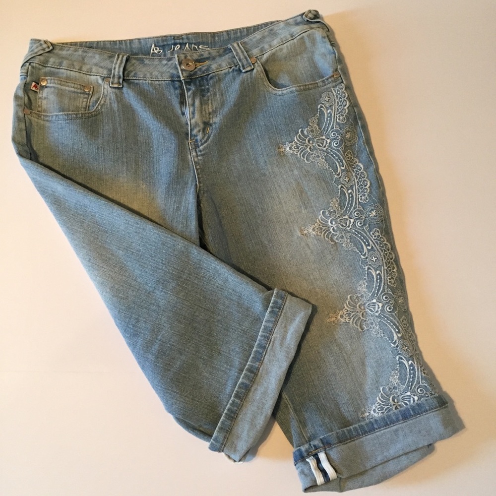 AB Jeans Lace Embroidery SZ 14